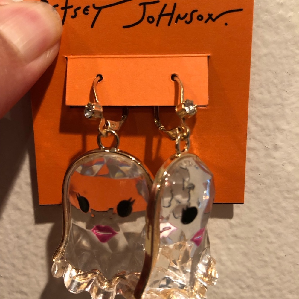 👻 Betsey Johnson Clear Ghost Earrings / Halloween - Picture 6 of 7